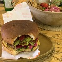 mama burger & humus bowl  at Mama Bowl in Istanbul