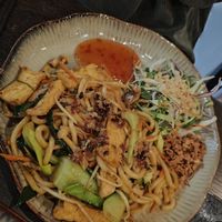 Udon noodles with tofu, the texture was amazing at Viettonic2 in Berlin