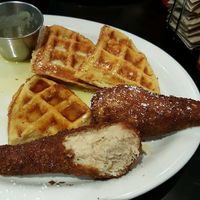 Chicken & Waffles at Champs Diner in Brooklyn