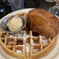 Chicken and waffles  at Champs Diner in Brooklyn