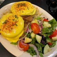 Benedict   at Champs Diner in Brooklyn