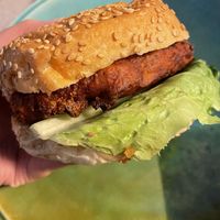 Nashville chik’n sandwich  at Champs Diner in Brooklyn