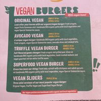Vegan menu at Submarine Burgers in Zadar
