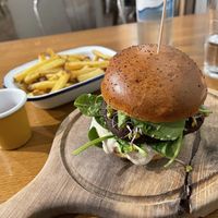 Vegan superfood burger with fries   at Submarine Burgers in Zadar