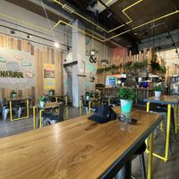 The restaurant is chilled, and there is another seating area outside.  at Submarine Burgers in Zadar