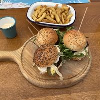 Three vegane Miniburger with fries and vegan Mayo. Very tasty!  at Submarine Burgers in Zadar