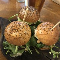 Three vegan mini burgers  at Submarine Burgers in Zadar