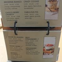 The yoghurt options at YB by Yoghurt Barn in Haarlem