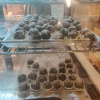 Vegan chocolate balls at AZKA Healthy Desserts in Amman
