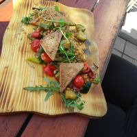 Starter plate with fried tofu at Restavracija Kramar in Bohinjsko Jezero