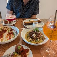 fried arancini, sweet cornbread, smoked cauliflower at The Green House in Wilmington