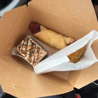 sassy brownie, guava pastelito, garlic cheddar scone at Valkyrie Doughnuts in St Petersburg