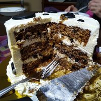 Marshall cake. Oreo cake with Oreo creme frosting at Fatcat Baking in Syracuse