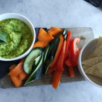 Hummus platter, the hummus was a great garlicky pea hummus at The Cottage in Bothell