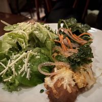 Blackened tofu Tartine, very yummy, comes with side salad.  at Tartine Bistro in Rocky River