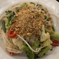 Vegan Pad Thai with extra peanuts  at Thai Sweet Basil in Andover