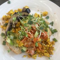 Scrambled tofu breakfastt  at Leafy Greens Cafe in Johannesburg