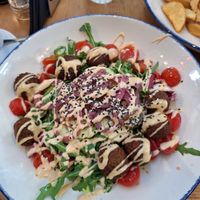Falafel and salad at La Famiglia in Zadar