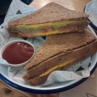 Breakfast guacamole toast at toastable. in Amsterdam
