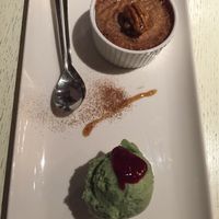 Banana Creme brûlée with lime ice Creme  at Botanique in Vilnius