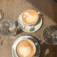 Cappuccinos with soy milk 👌🏼 at Cogito Coffee Shop in Zadar