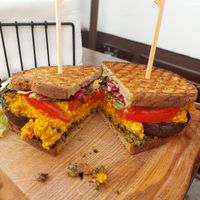 Vegan BLT (with GF bread) at La Birou Bistro in Brasov