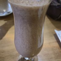 Peanutbutter milkshake (almond milk) at La Birou Bistro in Brasov