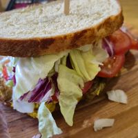 Vegan BLT Sandwich at La Birou Bistro in Brasov