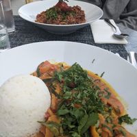 Thai curry and risotto, beautiful! at Friend's Bistro in Westport