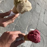 Pistacchio & Nocciola - Lemon & Mixed Berries  at Gelateria il Masgalano in Siena