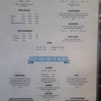 Menu at Ice Cream Renaissance in Vancouver