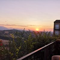 Sunset view on countryside at Vicolocielo in Monteleone Di Fermo