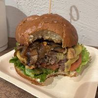 Classic burger  at Tsuchi Cafe in Toronto