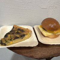 Quiche and breakfast sandwich   at Tsuchi Cafe in Toronto