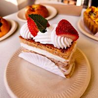Strawberry Mille-feuille at Tsuchi Cafe in Toronto