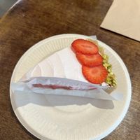 Strawberry cheesecake tart  at Tsuchi Cafe in Toronto