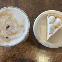 Iced miso carmel macchiato and Yuzu citron tart   at Tsuchi Cafe in Toronto