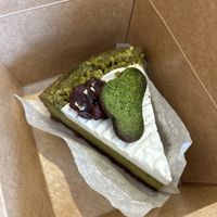 Matcha cheesecake   at Tsuchi Cafe in Toronto