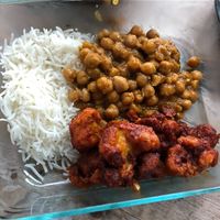 Chana masala, gobhi garlic, basmati rice. at Marigold Unique Flavour in Bracebridge