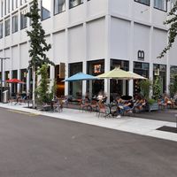 Outdoor seating at The Bridge in Zurich
