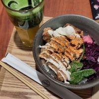 Matcha Mango and Karaage Don vegan at MARU in Zurich