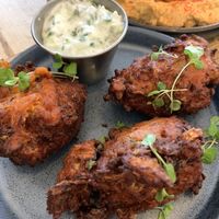 Kimchi fritters   at Cafe in the Park in Rickmansworth