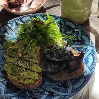 Couple of Bruschetta and Choc PB Cupcake at Cafe Mojo in Mundaring