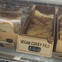Curry filo in the front cabinet at Cafe Mojo in Mundaring