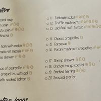 Menu. Double leaf means vegan at Bistro Belle in Oud Zuilen