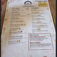 Clearly labelled menu at Eden's Kitchen in Edinburgh