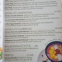 menu sandwiches at Dean & David in Garmisch-partenkirchen