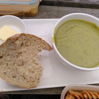 Pea and mint soup (May 2025) at Brewhouse Cafe - Seaton Delaval Hall in Seaton Sluice
