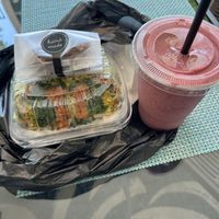 Energy balls, hippie wrap and Berry smoothie  at Green Vibes Juice & More in Mount Vernon