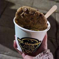 Vegan cookie in triple scoop at Mr.Dewie's Cashew Creamery in Oakland